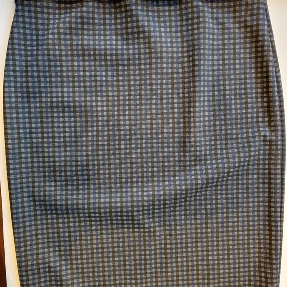 2 Women's Pencil Skirt Max Studio & Kenar Stretch 14 XL Black White Check LOT - Picture 4 of 10